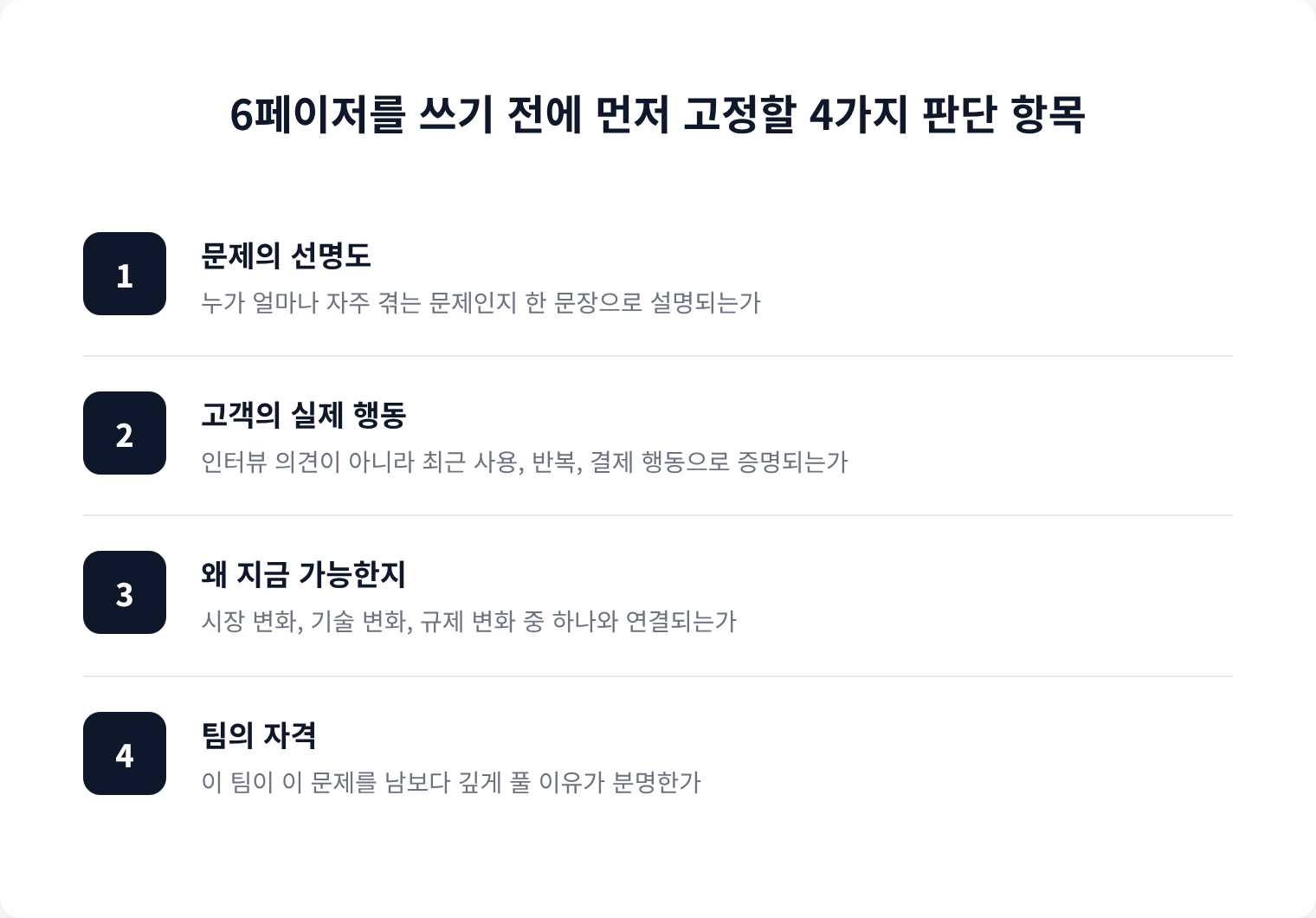 6페이저를 쓰기 전에 먼저 고정할 4가지 판단 항목